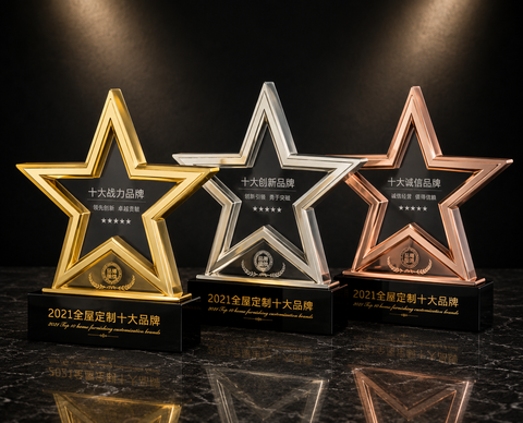 Star Trio Acrylic Award - custom acrylic awards with your logo